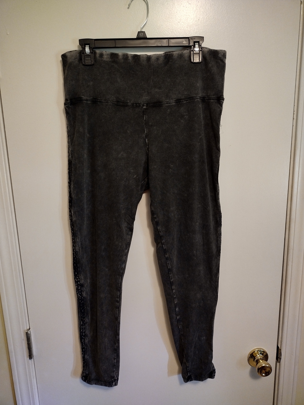 Washed Black High-Waist Leggings - Picture 1 of 5